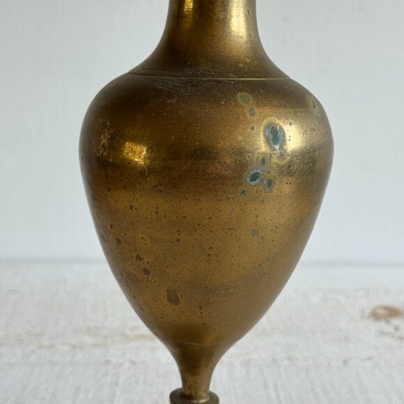 Vintage Brass Vase with Simple Detailing - Made in India - Picture 6 of 10